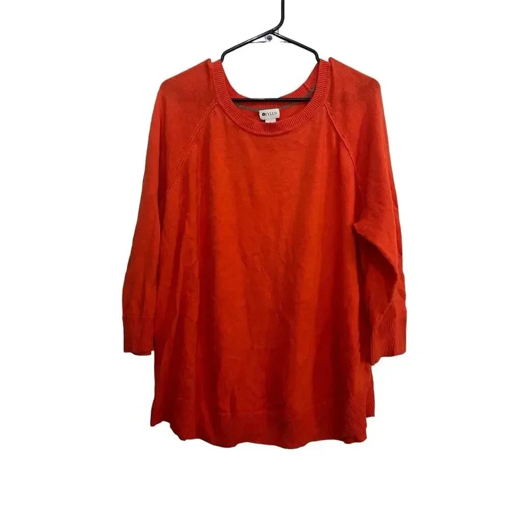 Stylus Red Long Sleeve Round Neck Pullover Sweater Size XL